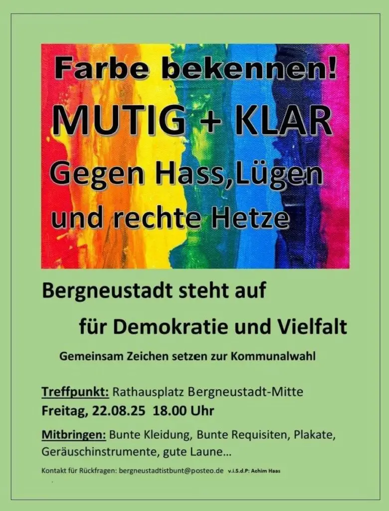 Ein buntes Bild mit den Regenbogenfarben und dem Veranstaltungtitel