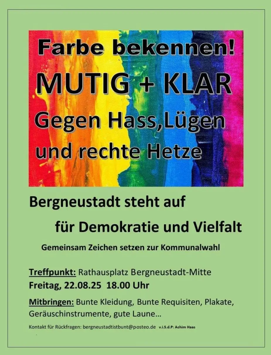 Ein buntes Bild mit den Regenbogenfarben und dem Veranstaltungtitel